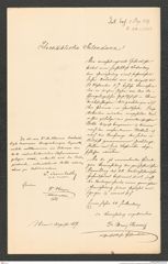k.k. naturhistorisches Hofmuseum, Intendanzakten 1885-1896 (Hauer), Aktenzahl Z.318.a/1887, Seite 1